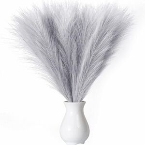 Pier 1 Decorative Faux Pampas Grass 3 pack 2Off white and one Dusty Lavender 19”